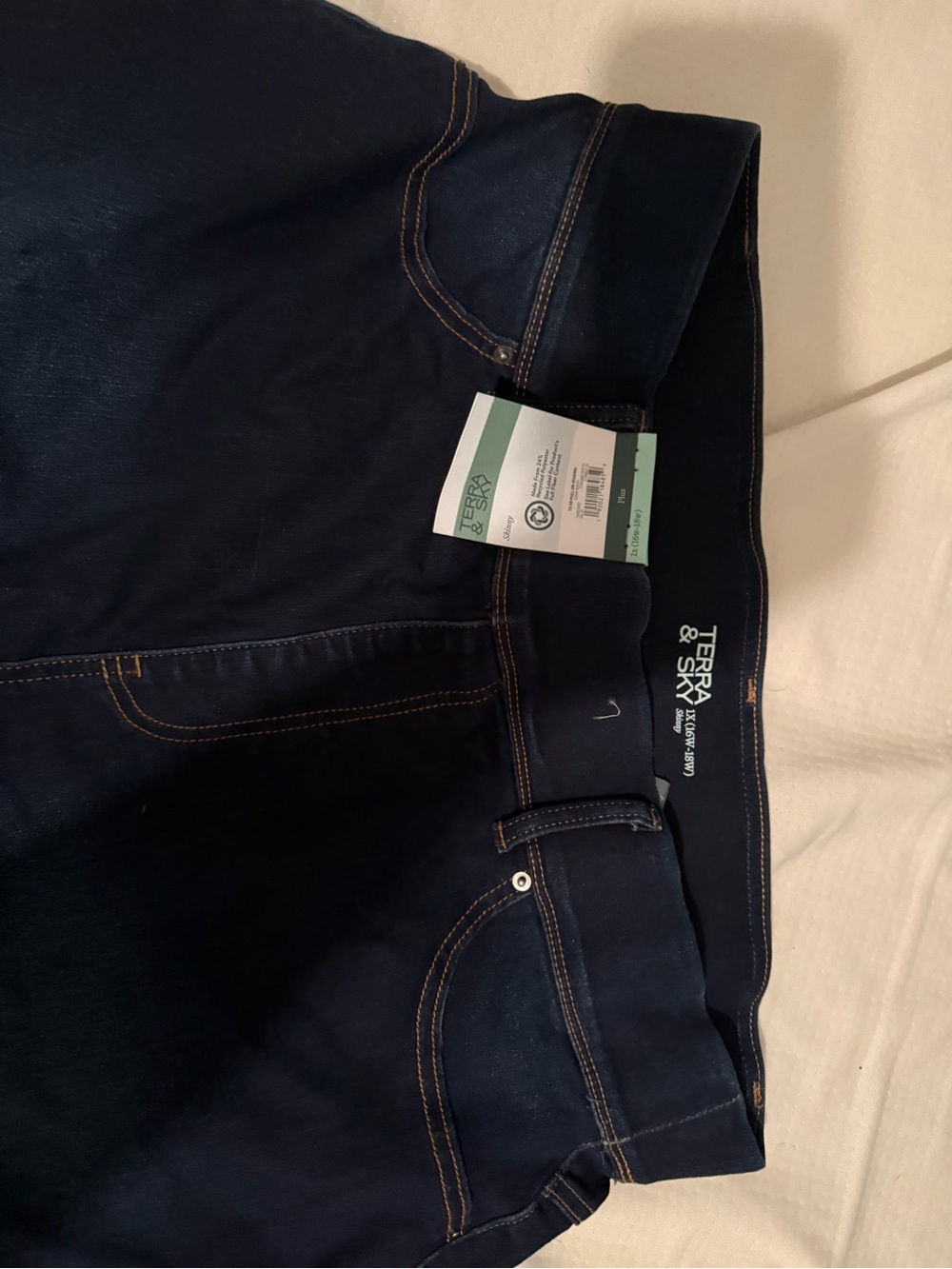 Terra & Sky Navy Slim Straight Jeans